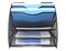 EasyPAG Desk File Organizer 6 Compartment Fan-Shaped Filing Paper Holder Letters Tray Desk Organizers and Accessories,Black
